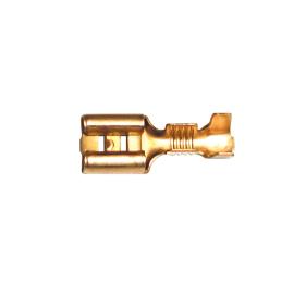 100 COSSES PLATES FEMELLES 6,3 NUES EN LAITON BRUT - SECTION CÂBLE : 1-2,5mm²